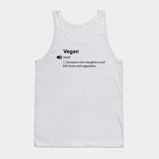 Funny vegan definition - Women Men Kids Sticker Tank Top